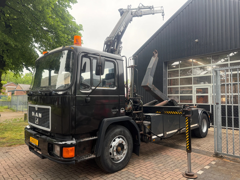 MAN  18 222 F - Hooklift + Hiab 071 - Manual - Full steel suspension 53227309-0.jpg | Davilo Trucks 